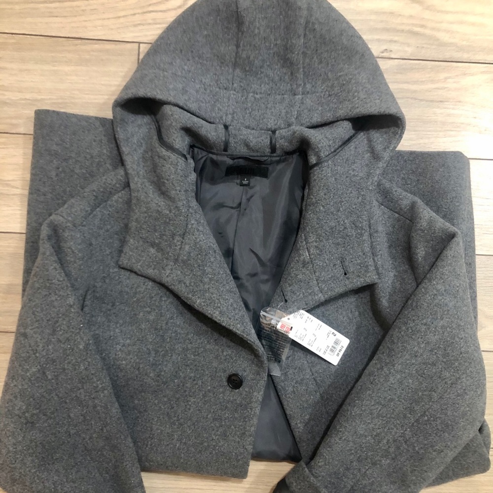 Uniqlo Wool Blend Hooded Jacket - Brand New w Tags - Picture 2 of 5